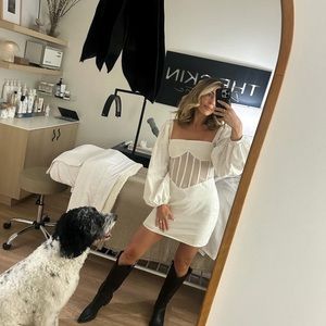 Sabo Skirt White Corset Mini Dress